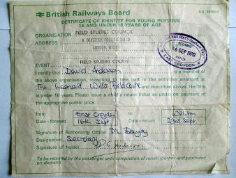 BR rail pass - 1970