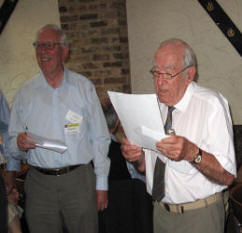 Peter Oxlade reading out a personal message from Charles E. Smith, who could not attend the reunion.