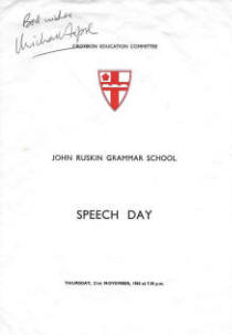 JRGS Speech Day Progrramme - November 1963