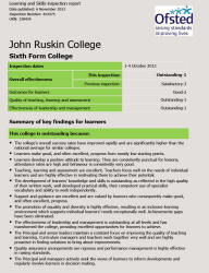 John Ruskin College Ofstead Report - November 2013