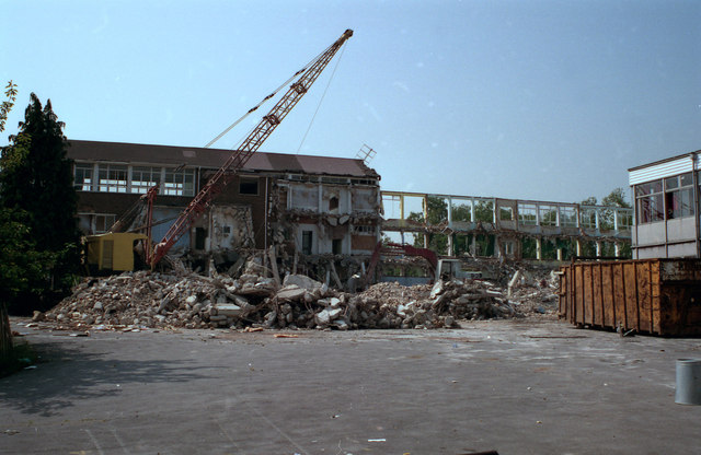 Image aken by Dr. Neil Clifton during demolition of school buildings