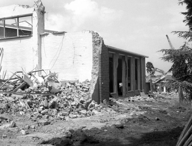 Image aken by Dr. Neil Clifton during demolition of school buildings