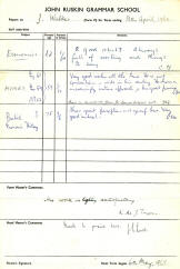 John Walker's Easter 1966 school report