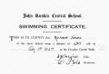Richard Jones' swimming certificate
